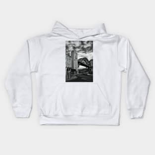 Newcastle in black and white Kids Hoodie